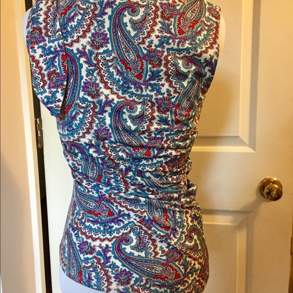 MODA Asymmetrical Paisley Dressy Tank (S) - Picture 3 of 4